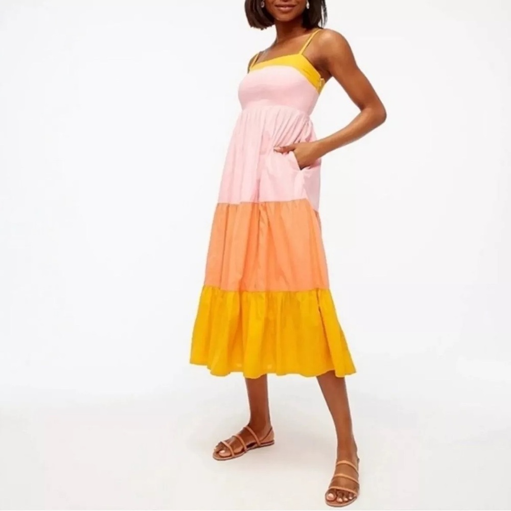 J. Crew Color Block Midi Dress